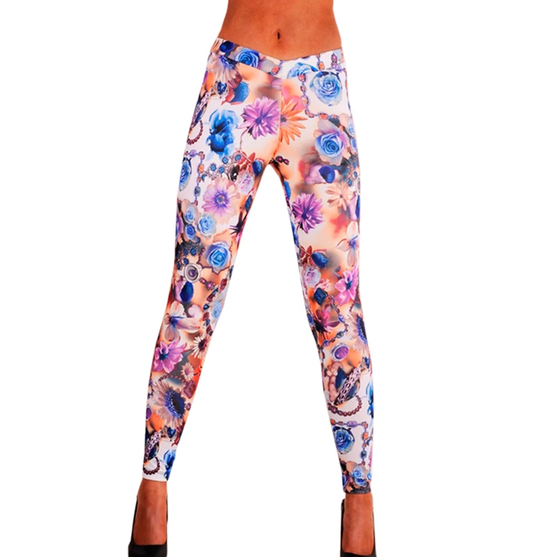 

Wonder Beauty Streetwear Woman Pants Workout Sexy Leggings For Women Casual High Elasticity Rose Printed High Waist Leggings