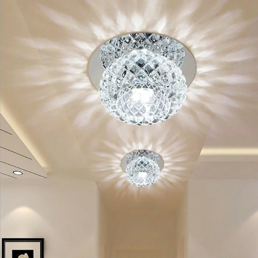 Modern LED Crystal Ceiling Light 5W AC110-220V Home Decor Living Room Lamps Corridor Aisle Lighting Night Lamp | Потолочные лампы и