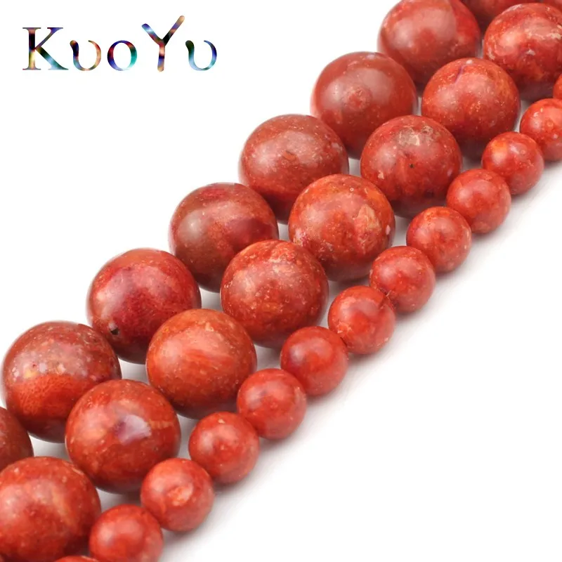 Бусины из красной травы и кораллов круглые бусины россыпью для изготовления