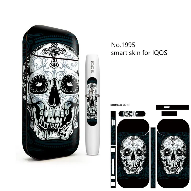 Волшебная Акула Новое поступление череп наклейка чехол для IQOS 2,4 плюс ПВХ кожи пленка для IQOS 2,4+ 2,4 p наклейка 1995-4005 - Цвет: 1995