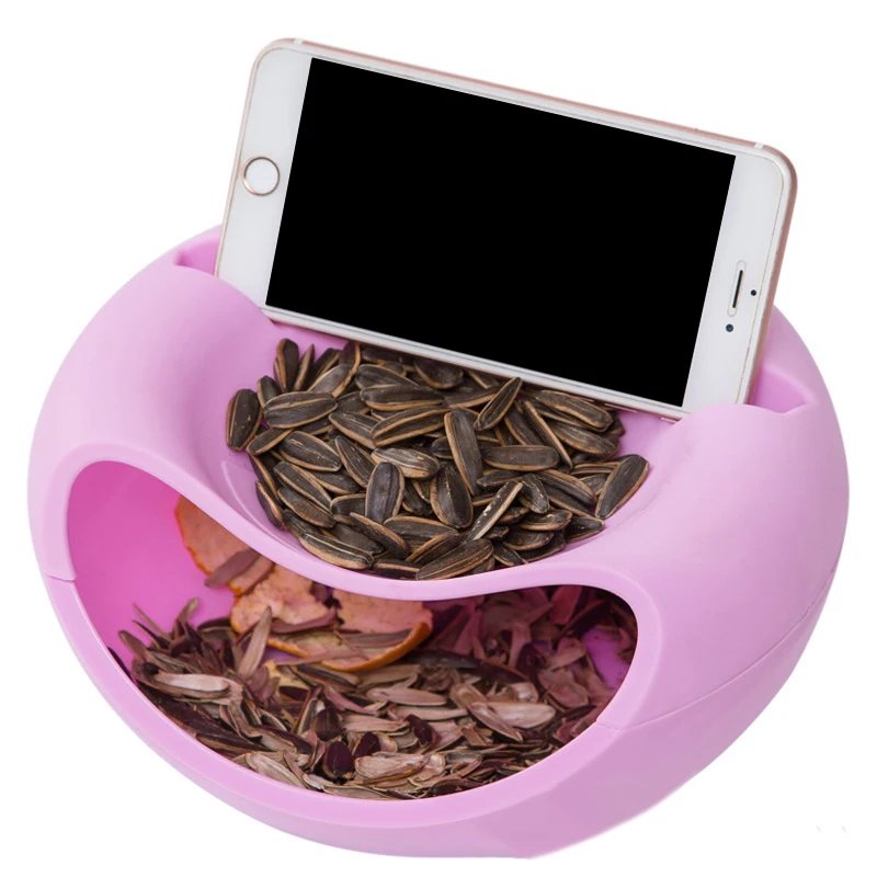 Миска для фруктов и пластиковая двухслойная коробка хранения еды перекуса