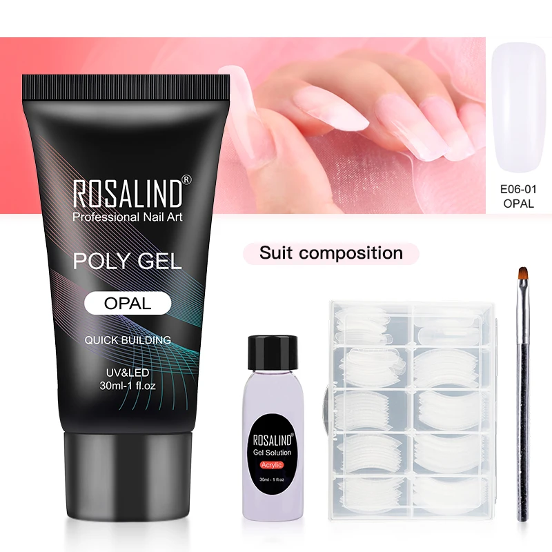 RE-2GELS2TOOLS-10 ROSALIND поли набор гель-лаков для ногтей для дизайна ногтей расширение строительный гель для маникюра полигель набор для ногтей лак - Цвет: RE-2GELS2TOOLS-10