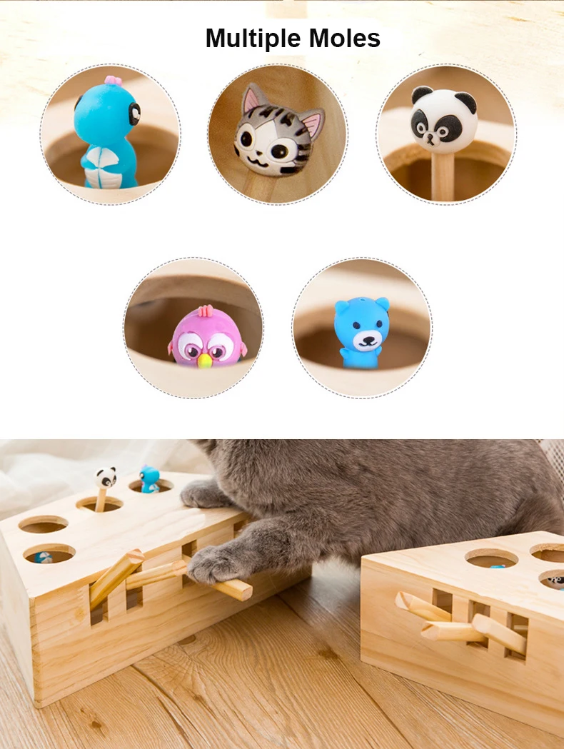 Cat деревянный игровой автомат &quotУдарь крота неисправном моль игрушки для детей |