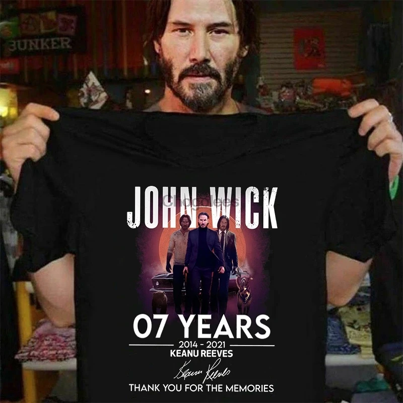 2021 Модные мужские и женские рубашки с принтом John Wick 2014-2021 7 лет футболка унисекс