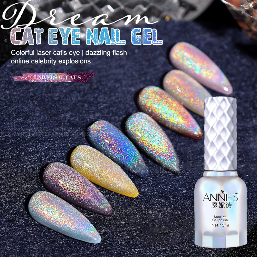 

15ml Colorful Gel Nail Polish Cat Eye Gel Semi Permanent Varnish UV Gel Nail Art Glitter Effect Soak Nail Polish Gel Manicure