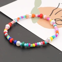 simple bohemian seaside beach wind natural freshwater pearl wild color millet beads beaded small bracelet female make bracelets