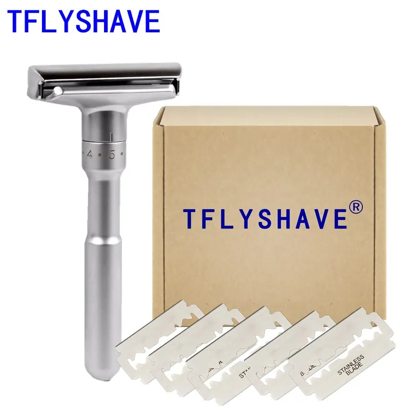 TFLYSHAVE мужская двойная Классическая бритва регулируемая гладкая к агрессивной 1 6