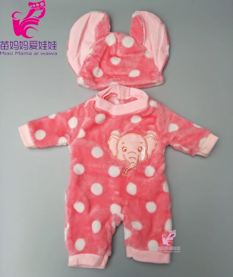 Розовый цвет мультфильм одежда со слонами комплект для 43 см ухода за ребенком мам