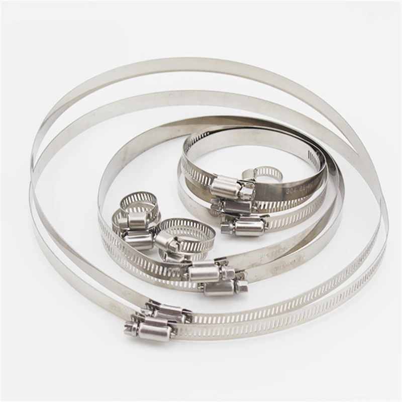 10 Pcs Stainless Steel Drive Hose Adjustable Clamp Tri Fuel Line Pipe Worm Gear Clip Tube Fasterner Spring | Обустройство дома
