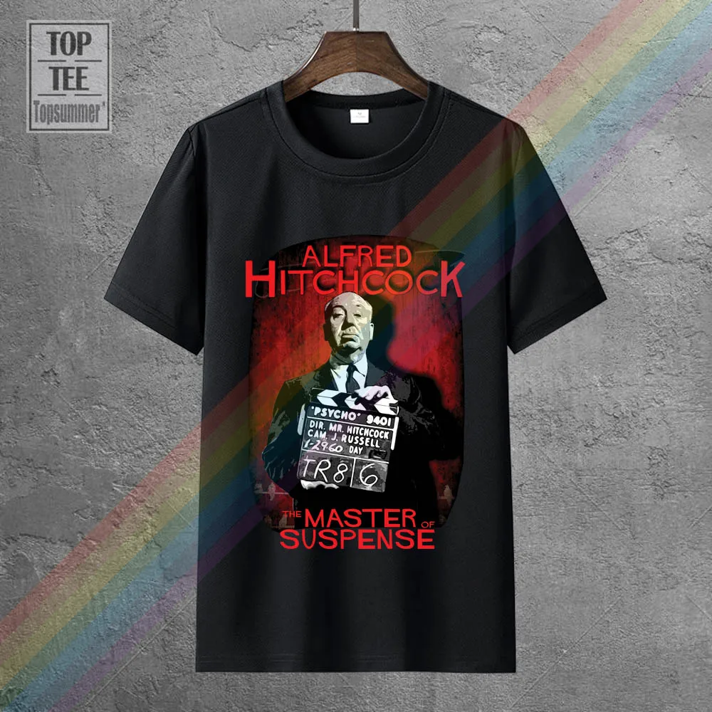 

Alfred Hitchcock - The Master Of Suspense T-Shirts Gothic Funny Tshirt Horror Branded Clothes Tee Shirt Skull Retro T-Shirt