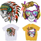 Индийские музыкальные нашивки с черепом, термоклейкие наклейки на одежду, ткань, термоклейкие наклейки для одежды