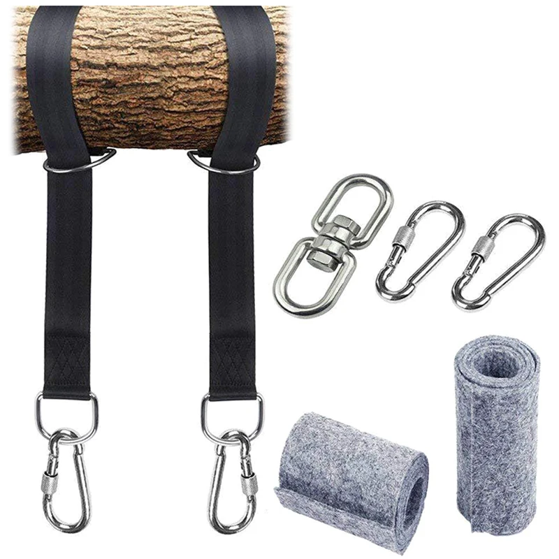 

Hammock Belt, 5 Foot Sling Suspension with 2 Carabiners, 2 Shaft Protection Pads and Swivel Ring