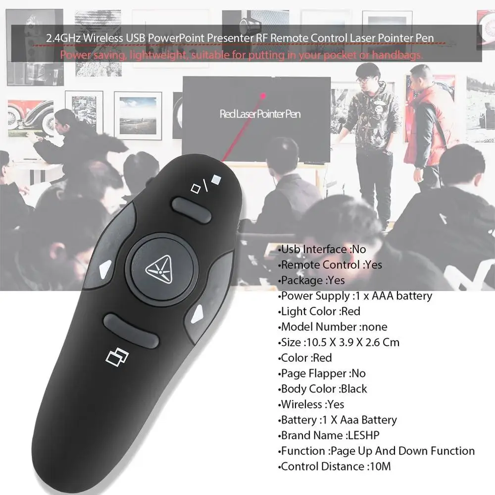 2 4 ГГц беспроводной изысканный портативный USB PowerPoint Ведущий RF пульт