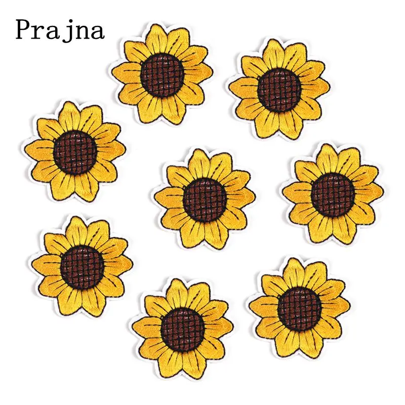Prajna 10 шт подсолнечника железа на заплатках мультфильм вышитые наклейки одежду