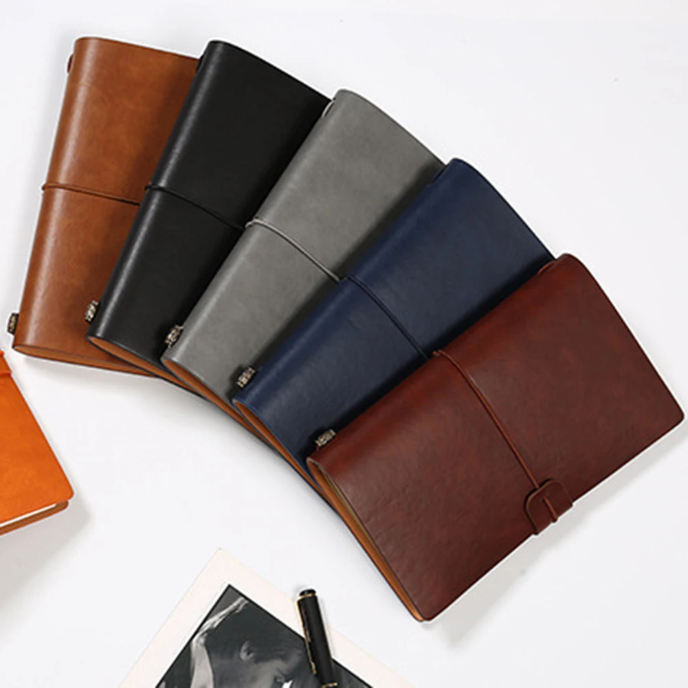 New Diary Notebook Agenda With Faux Leather Cover Loose Leaf Note Bookfor School Stationery or Traveler
