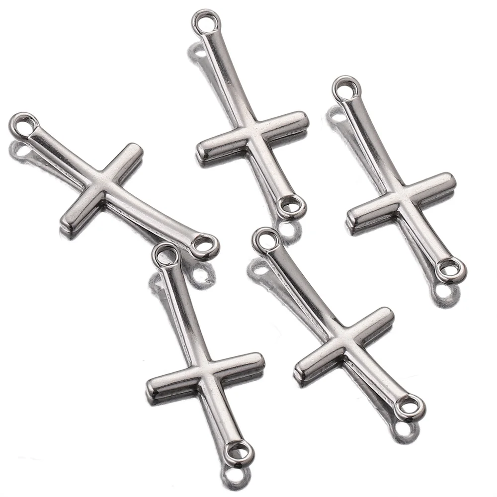 

10pcs Lot Stainless Steel Cross Charm Pendant for Diy Earring Bracelet Jewelry Making Supplies Connectors Wholesale Bulk Crafts