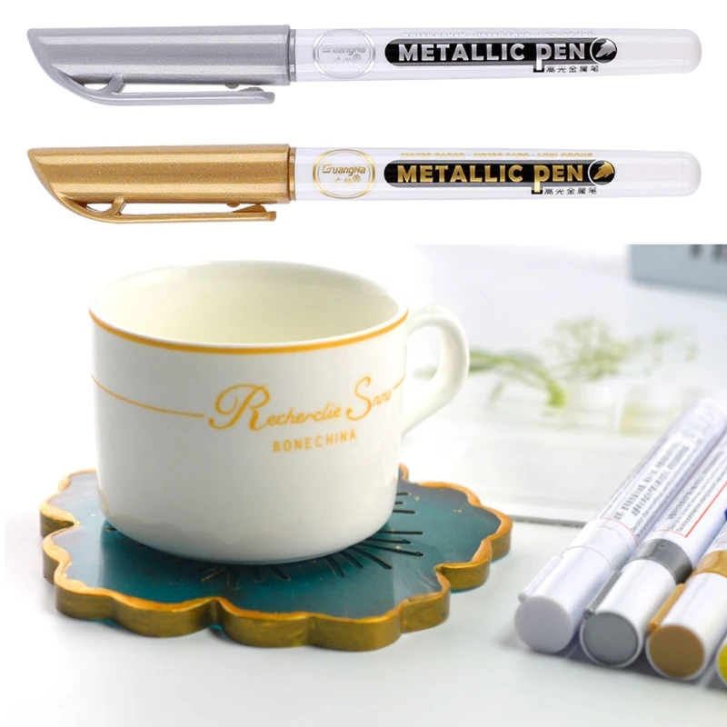 

6Pcs Epoxy Resin Drawing Pen Acrylic Paint Highlights Metallic Permanent Marker F3MD