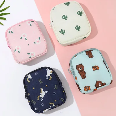 

Waterproof Tampon Storage Bag Cute Sanitary Pad Pouches Portable Makeup Lipstick Key Earphone Data Cables Organizer