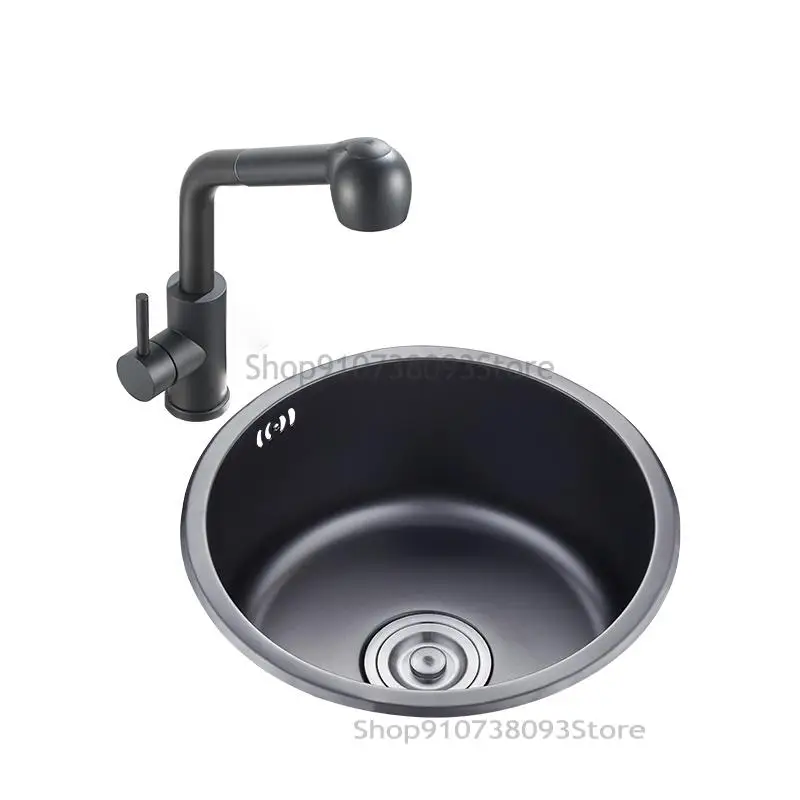 Черная круглая раковина барная стойка для балкона кухонная тарелка из