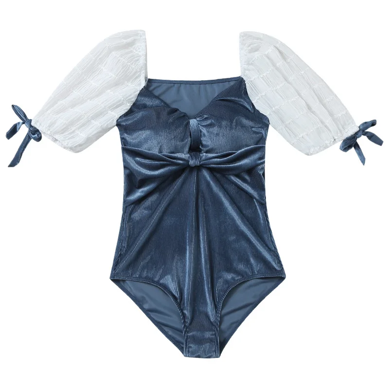 

hot spring swimsuit women's sexy velvet bikini slim fit cover belly conservative fashion Korean swimsuit