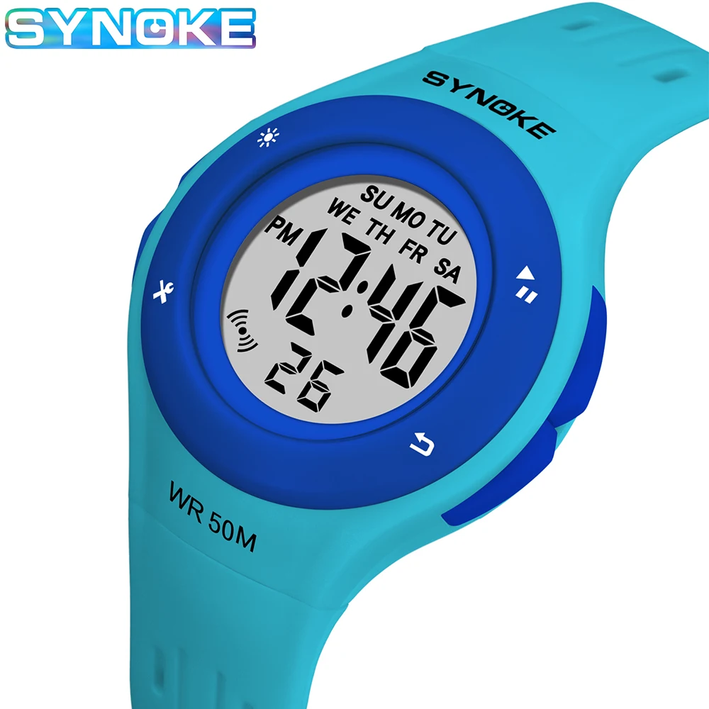 SYNOKE Students Watches Sports 50M Waterproof Children Digital Watch LED Kids Digital Watch Alarm Electronic Clock Relojes synoke colorful children kids watches 50m waterproof watches electronic clock alarm digital watch for boys girls relojes