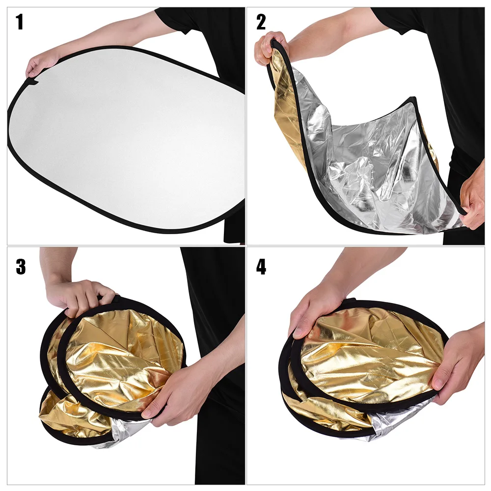 24*35 дюймовый отражатель света для фотосъемки 7 в 1 (прозрачный серебряный золотой