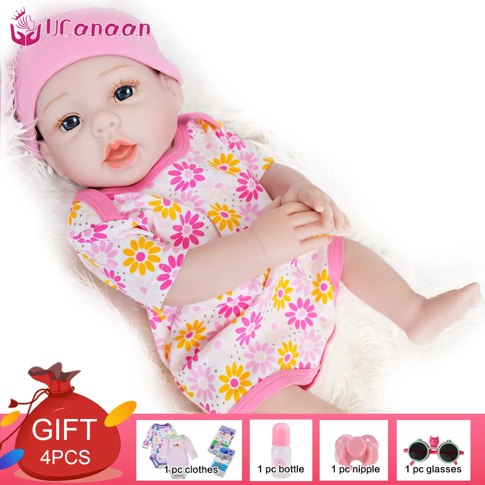 UCanaan/48 см Reborn Baby Doll Мягкие силиконовые детские куклы с голубыми глазами игрушки