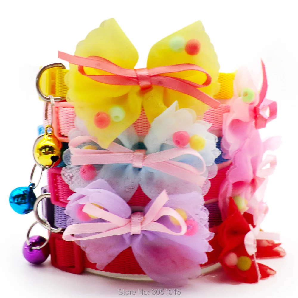 

24pcs Pet Cat Collar Bow with Bell Fashion Adjustable Kitten Cat Tie Cat Neck StrapColorful Accessories Pet Supplies