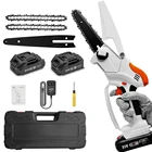 Мини литиевая электрическая пила для обрезки, Электрическая цепная пила, перезаряжаемая цепная пила с 2 батареями, садовый электроинструмент для Makita, батарея 18 в