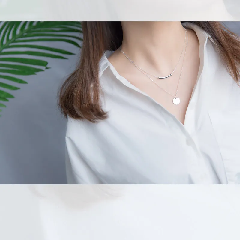 

Evimi Real 925 Sterling Silver Pendant Necklaces Minimalist Choker Fine Jewelry For Women Party Cute Accessories