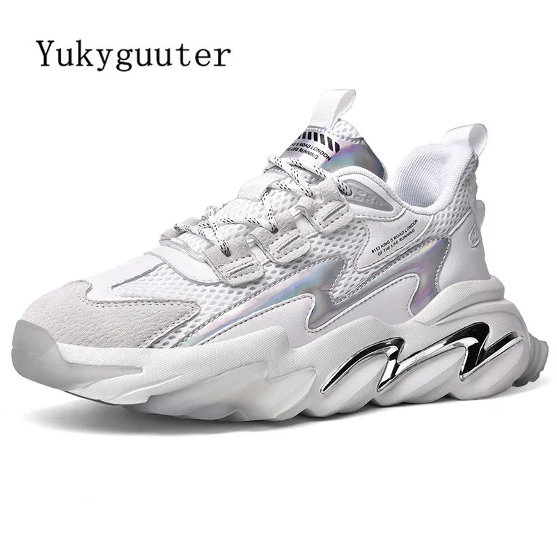 

Men Sneakers Breathable Running Shoes Fashion Flat Training Sport Light Weight Outdoor Walking Soft Height Increasing