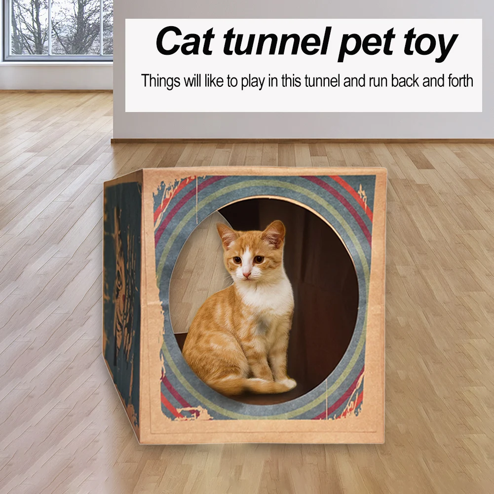 Котенок Кошка Туннель складной морщинка гофрированный Бумага маленькая игрушка