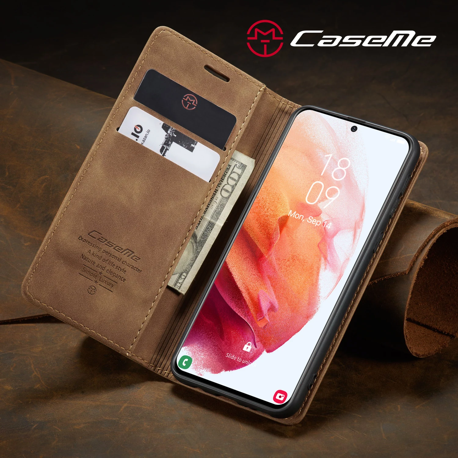 Чехол-бумажник для Samusng Galaxy S21 S20 S10 S9 S8 Note10 Plus Note20 ультратонкий откидной Магнитный