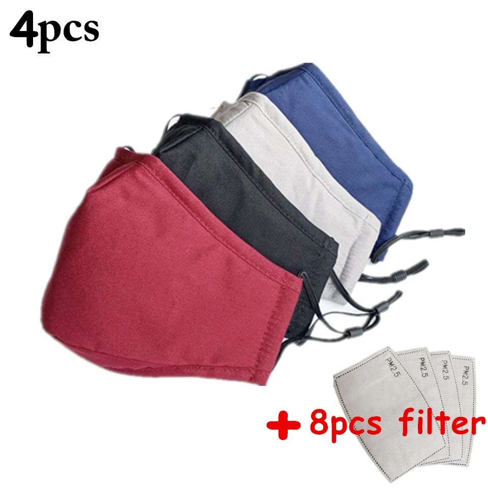 4 шт. многоразовые хлопковые уход за кожей лица маска для с защитой от PM2.5 пыльные