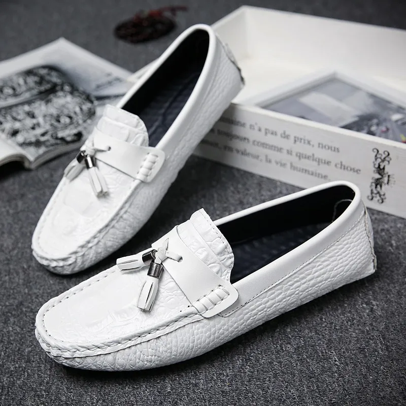 ALCUBIEREE мужские высококачественные лоферы из натуральной кожи с крокодиловым