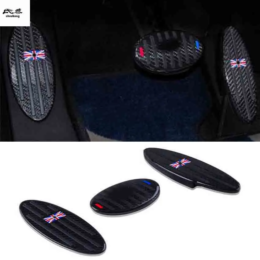 

1lot Aluminum alloy carbon fiber Accelerator brake Foot Rest Pedal Pad for MINI COOPER S countryman CLUBMAN R55R56 R57 R58 R60