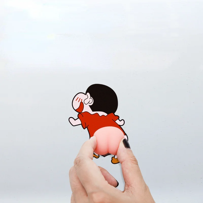 

Anime Doraemon Crayon Shin Chan Cute Butt Car Sticker Cartoon Mini Soft Butt Silicone Squeeze Toys Fidget Children Stress Relief