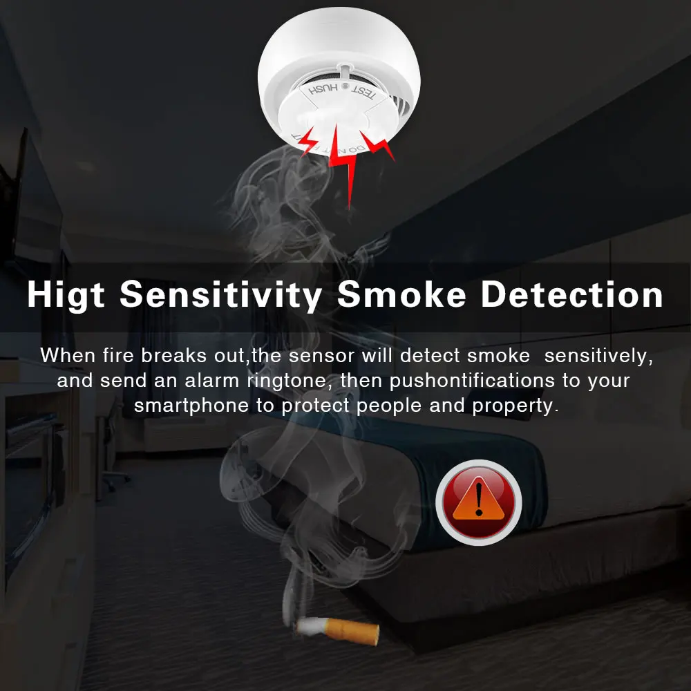 Tuya Smart Life wifi умный детектор дыма пожарная охранная сигнализация датчик с