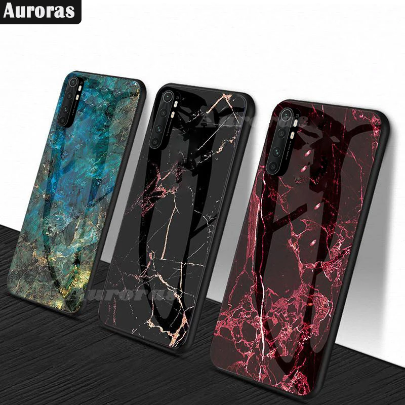 Чехол Auroras для Mi Note 10 Lite закаленное стекло с мягкой оправой из ТПУ ударопрочная