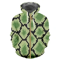 ifpd eu size 3d printed snake scale zipper hoodies mens new animal hip hop plus size clothes men autumn long sleeve pullover