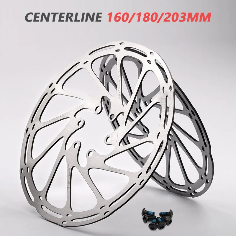 Rotor de freno de disco de bicicleta, línea central de 160mm, 180mm y 203mm, de acero inoxidable, 2 piezas