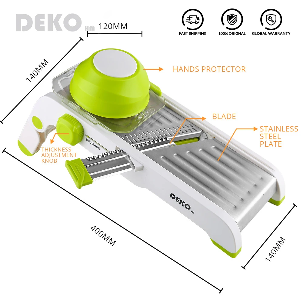 

DEKO Multifunctional Kitchen Cutter Manual Stainless Steel Vegetable Shredder Fruits Chopper Grater Mandoline Slicer