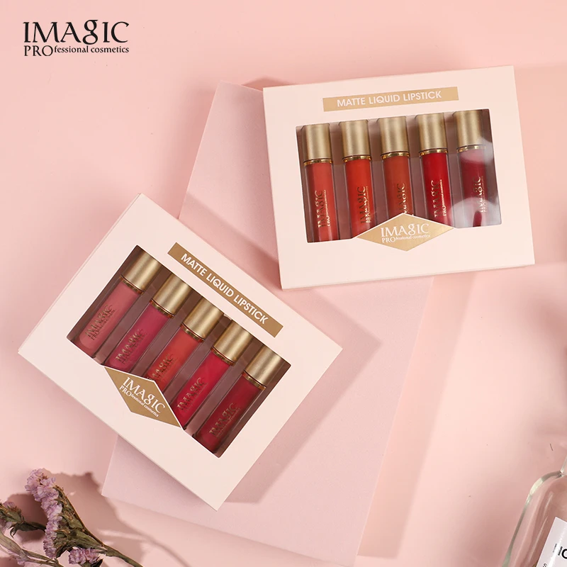

5PCS Lip Gloss Set Waterproof And Non-fading Non-stick Velvet Matte Lip Gloss Lip Glaze