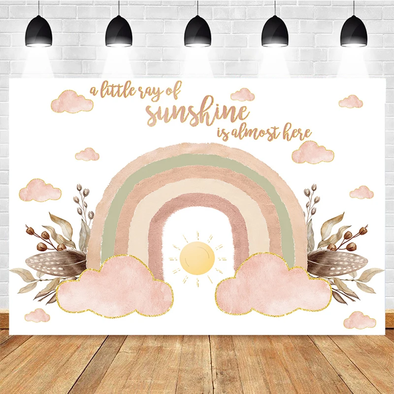 Радужный фон Mocsicka в богемном стиле для фотосъемки с изображением облака солнца