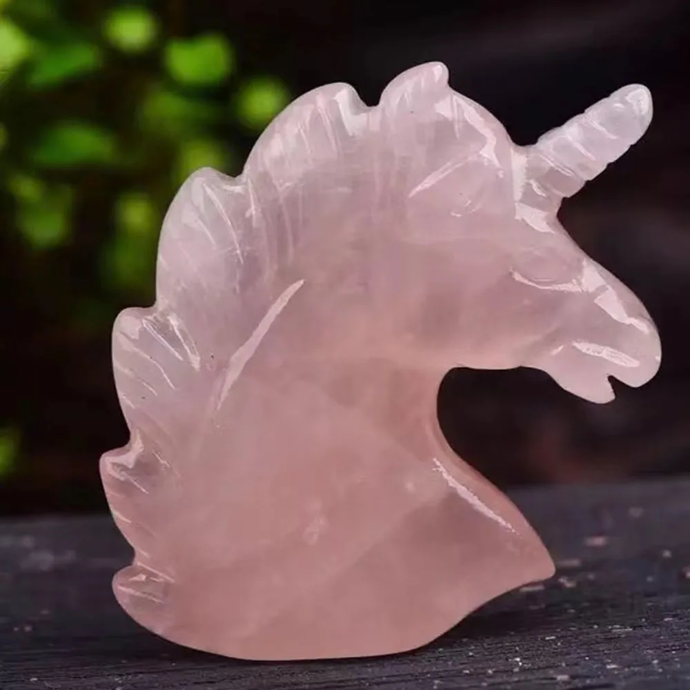 

1 шт. высокое качество розовый кварц Единорог Исцеление Кристалл Камень ремесла небольшие животные для домашнего декора