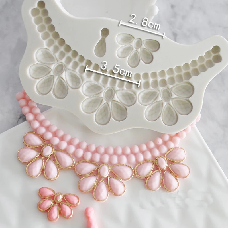 Pearl Necklace Flower Shaped Sugar Craft Silicone Mold Fondant Chocolate Kitchen Accessories Cake Decorating Tools New|cake decorating