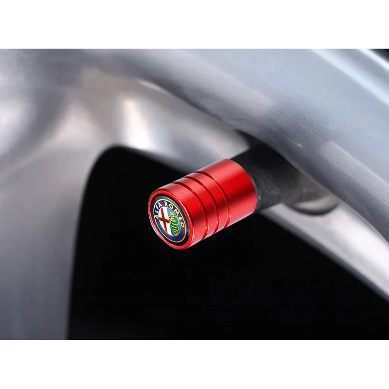 

1Set Car Styling Metal Wheel Tire Valve Caps Dust Accessories For Alfa Romeo Giulia Stelvio Giulietta Spider GT Mito