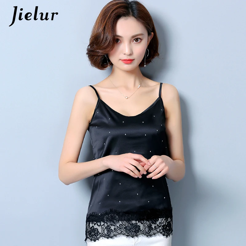 Женский топ Jielur с принтом в горошек кружевная Лоскутная кофта сексуальный ретро