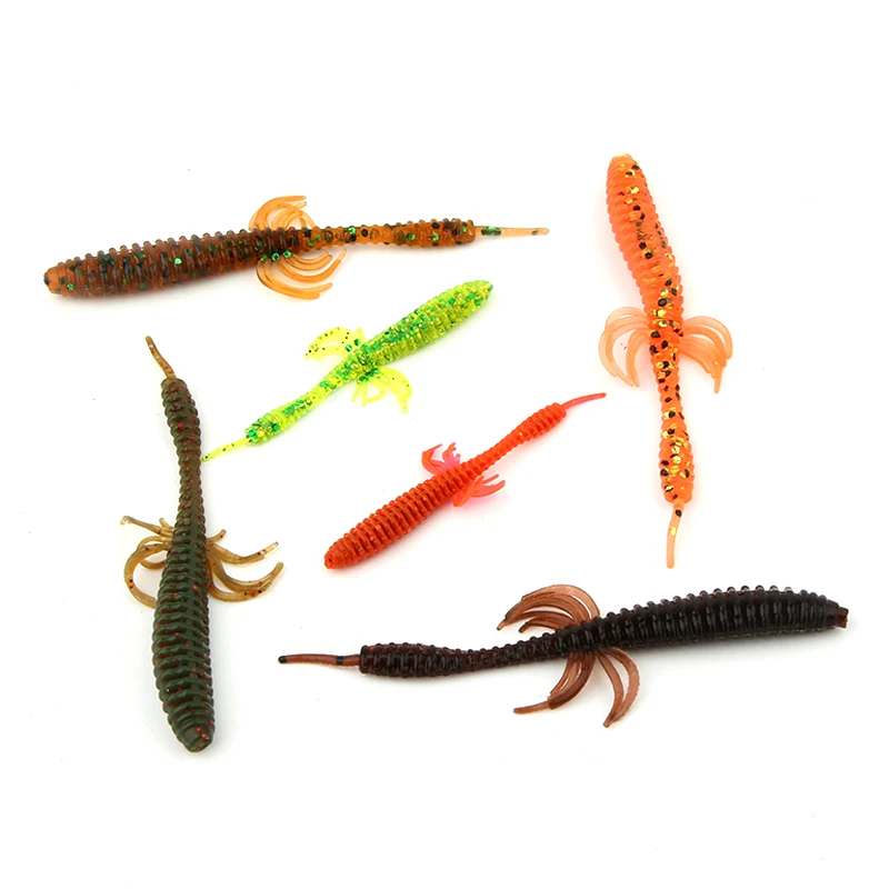 

12Pcs Mini fishing soft lure 45/75mm 0.8/1.3g Fishing Artificial Silicone Bass Pike Minnow Swimbait Plastic Baits Worm lure