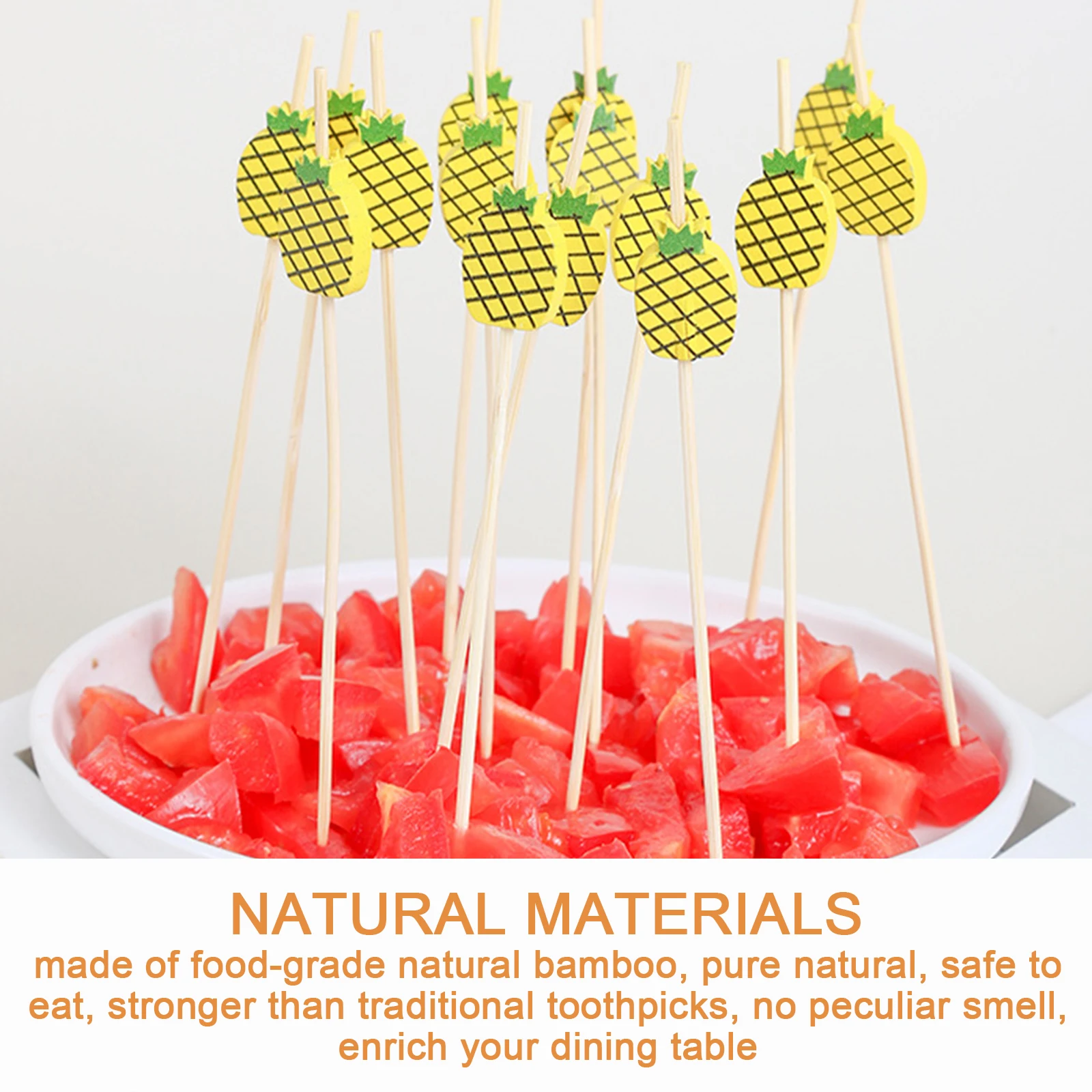 Одноразовые бамбуковые палочки для еды фруктовые коктейли ручной работы